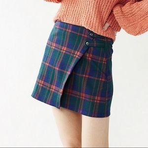SO Plaid Mini Skirt - Blue and Orange